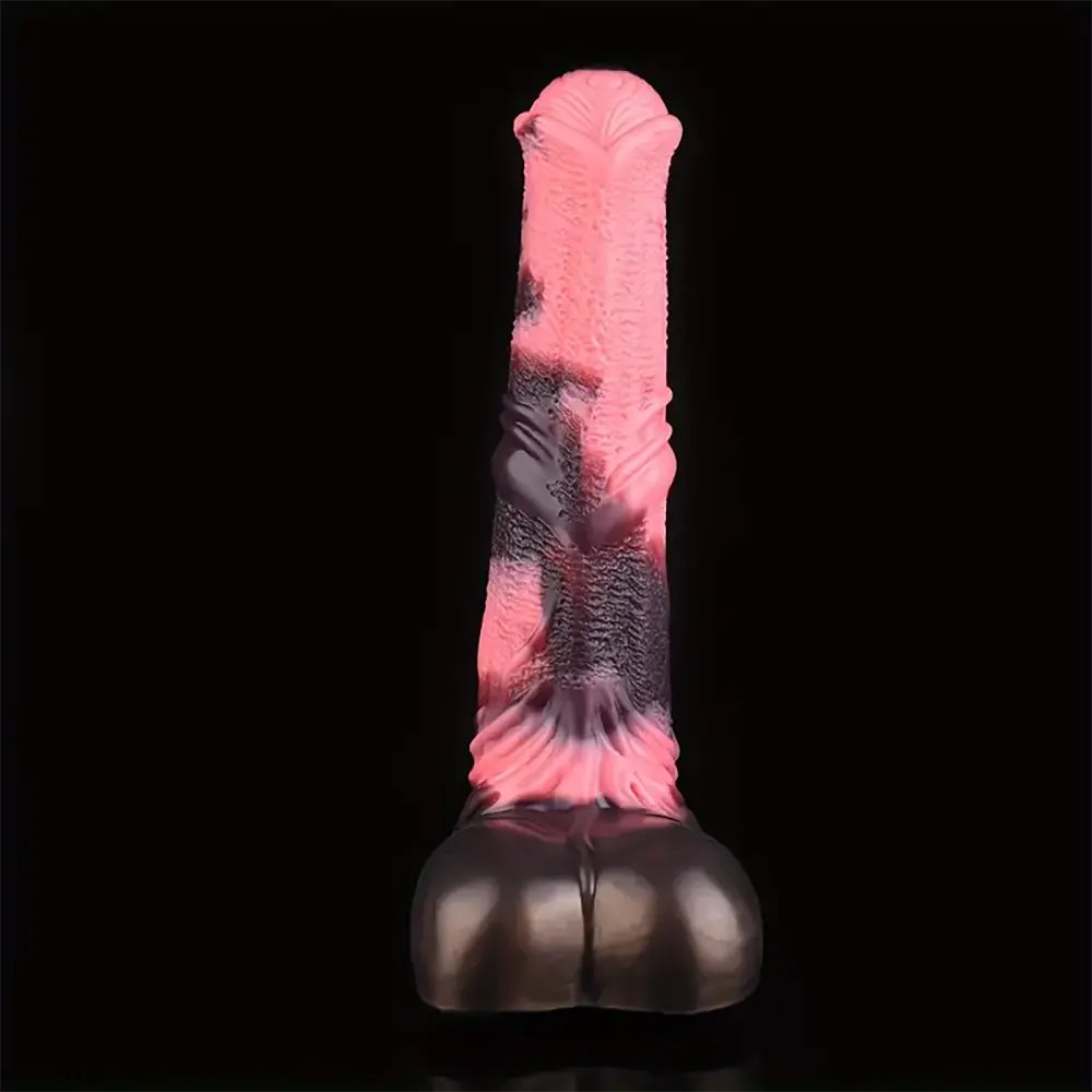Pink and black knotted horse dildo, photo 6