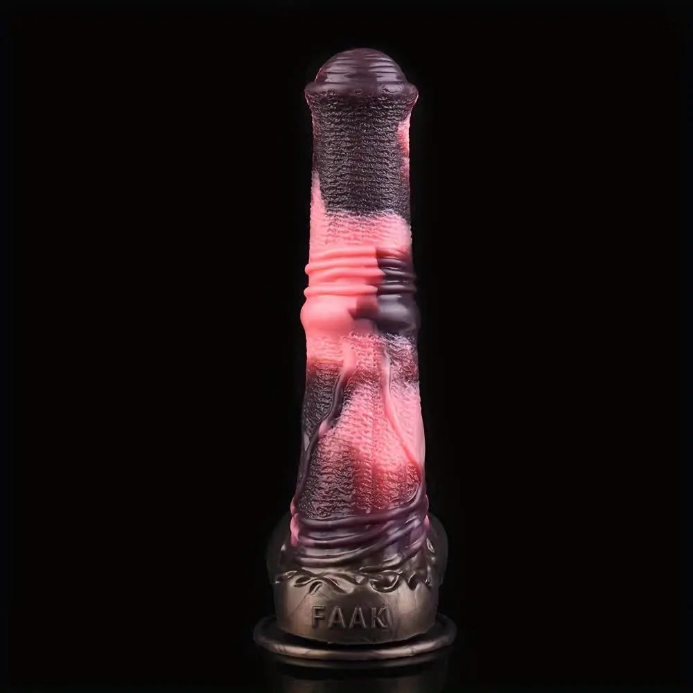 Pink and black knotted horse dildo, photo 7