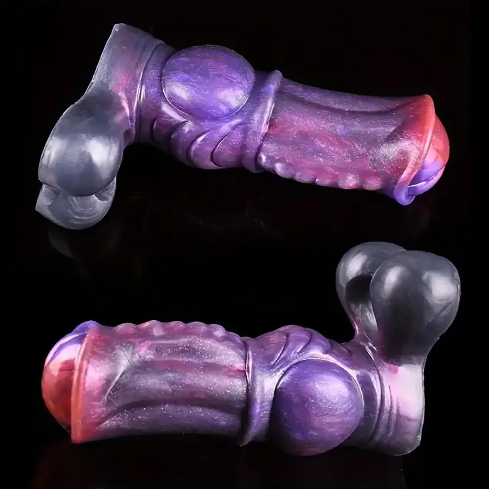 Mixed color knotted horse dildo, photo 2