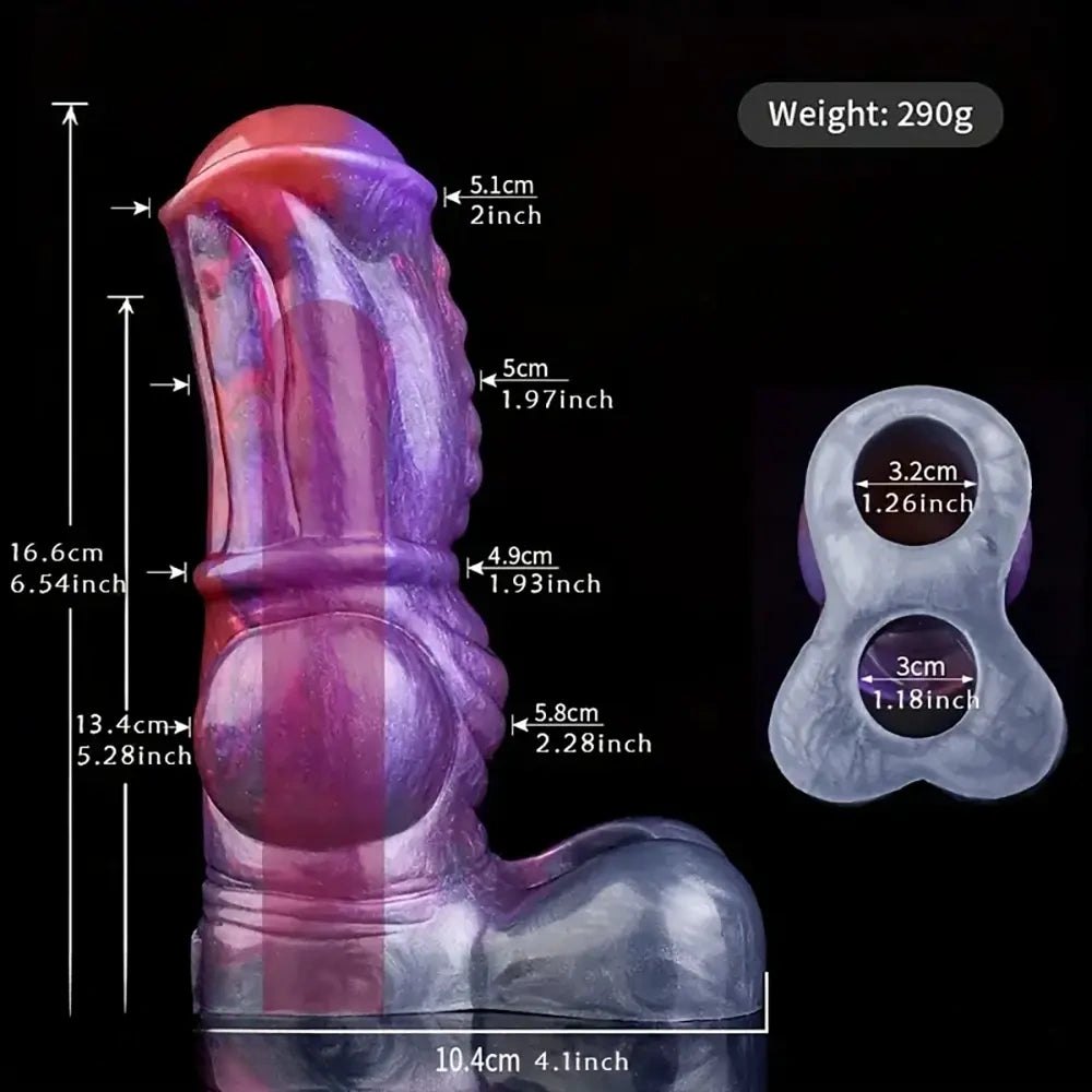 Mixed color knotted horse dildo, photo 3
