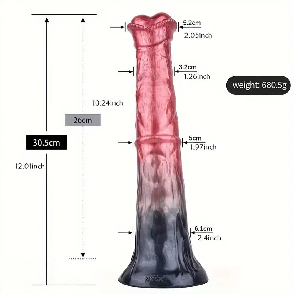 Knotted horse-style silicone dildo, photo 11