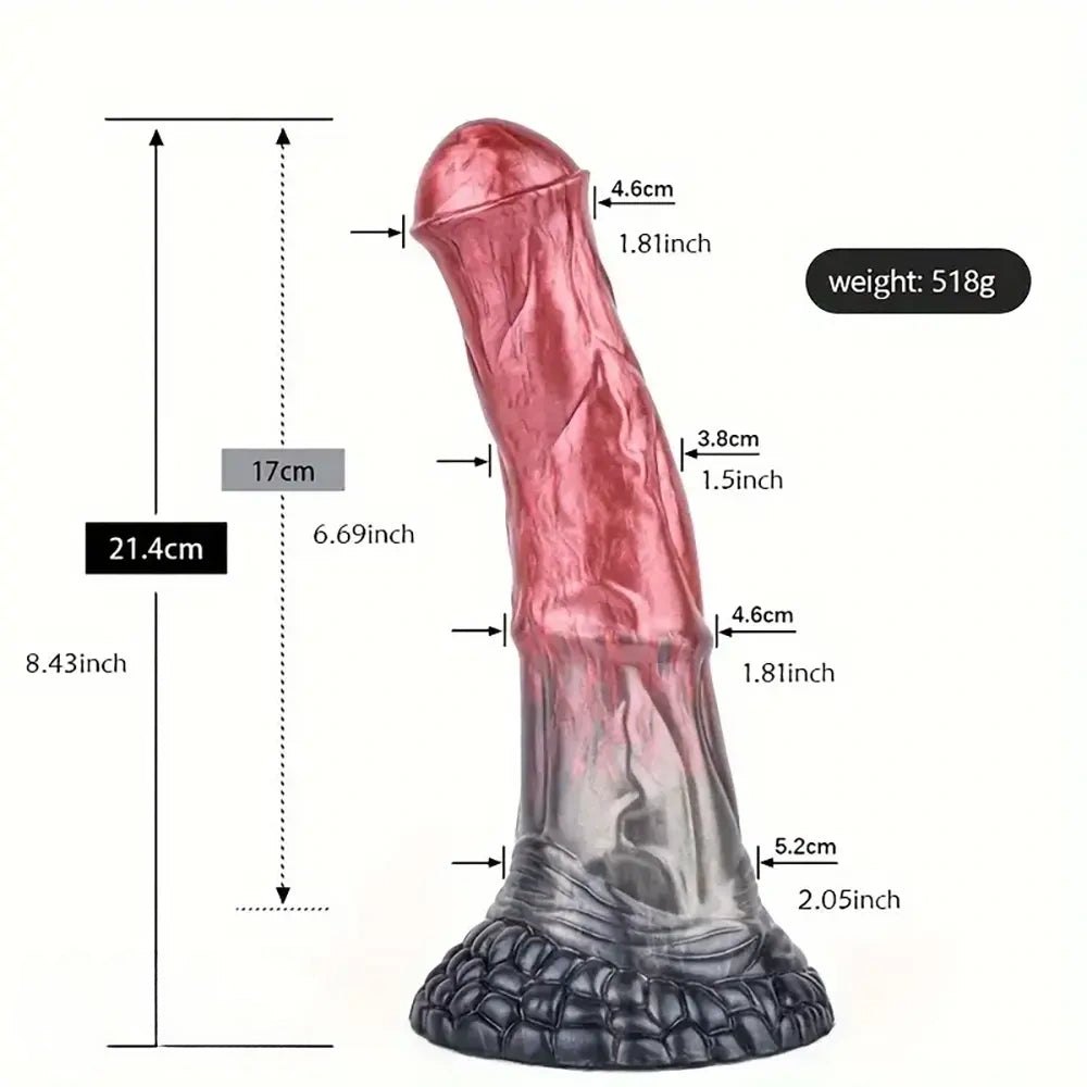 Knotted horse-style silicone dildo, photo 12