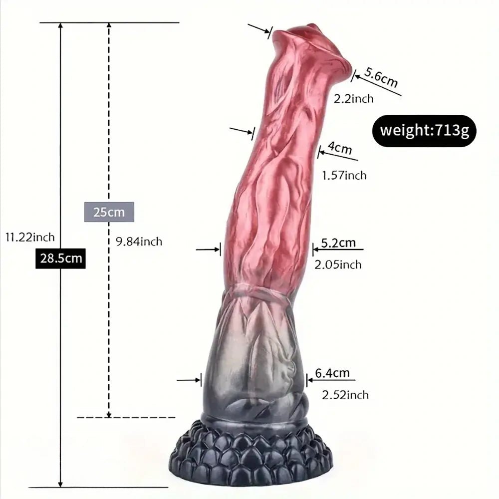 Knotted horse-style silicone dildo, photo 4