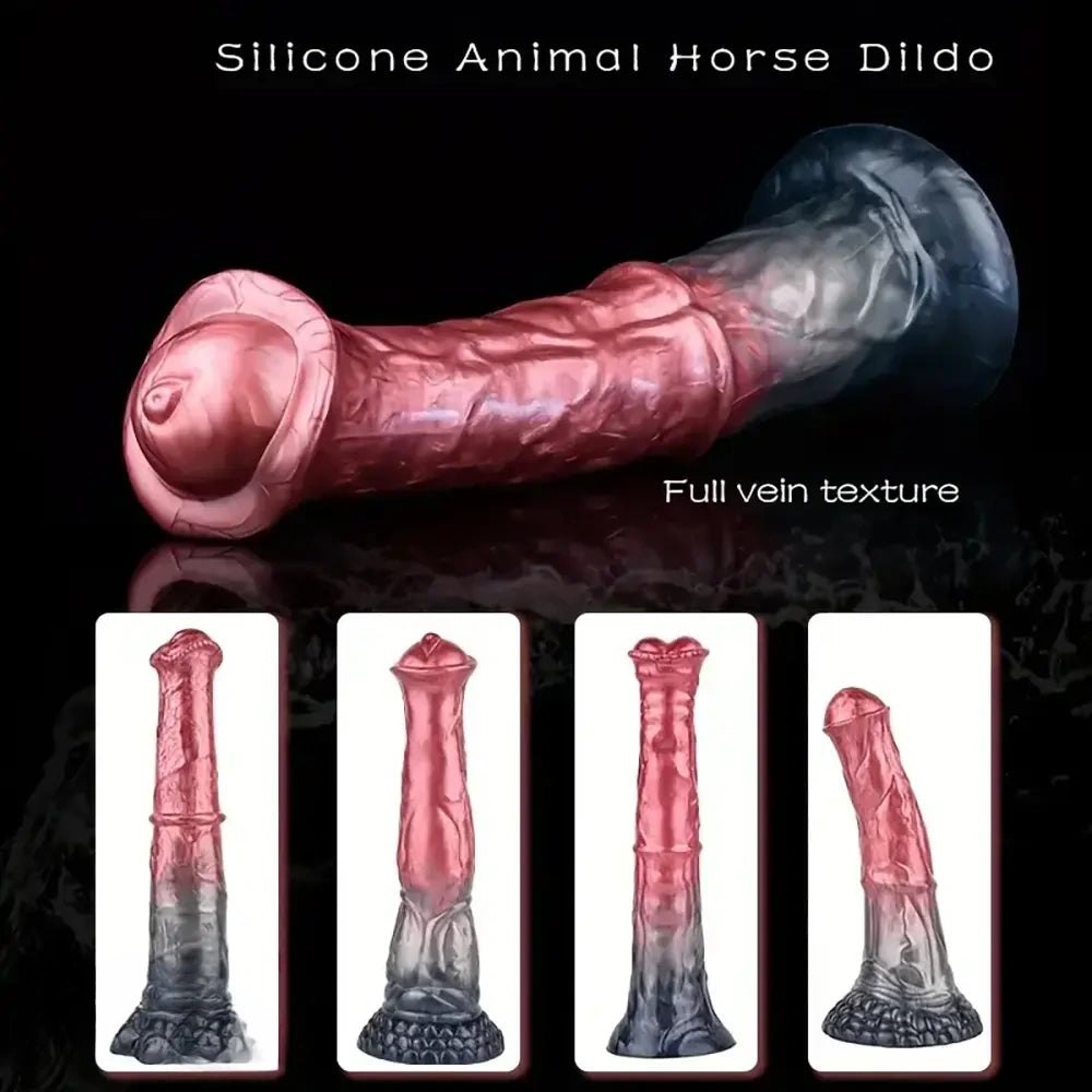 Knotted horse-style silicone dildo, photo 8
