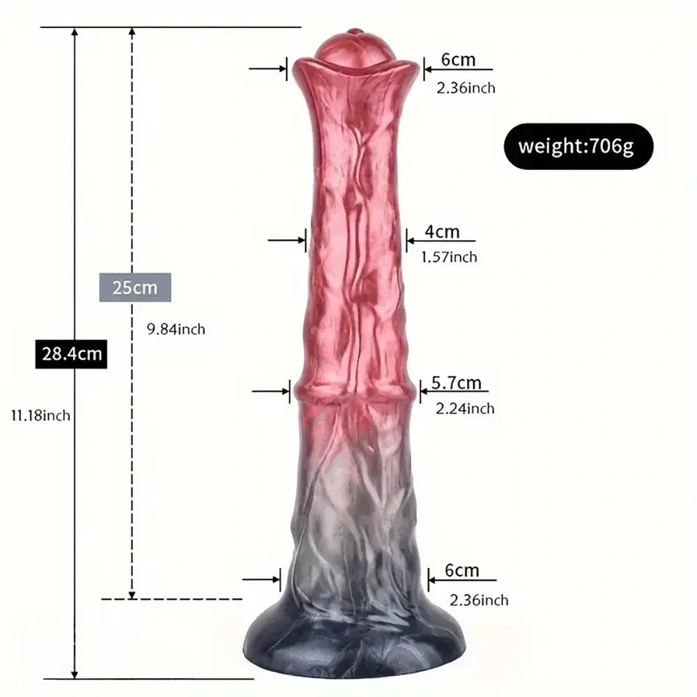 Knotted horse-style silicone dildo, photo 9