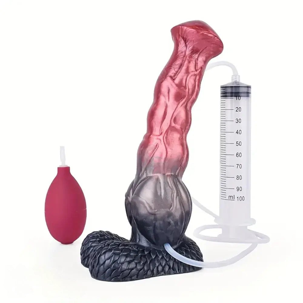 Ombre knotted horse-style silicone dildo, photo 1