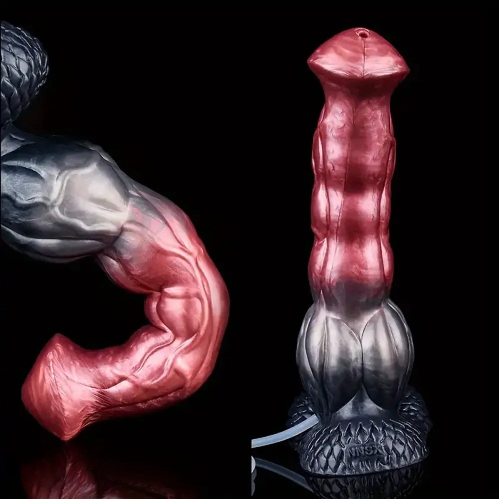 Ombre knotted horse-style silicone dildo, photo 11