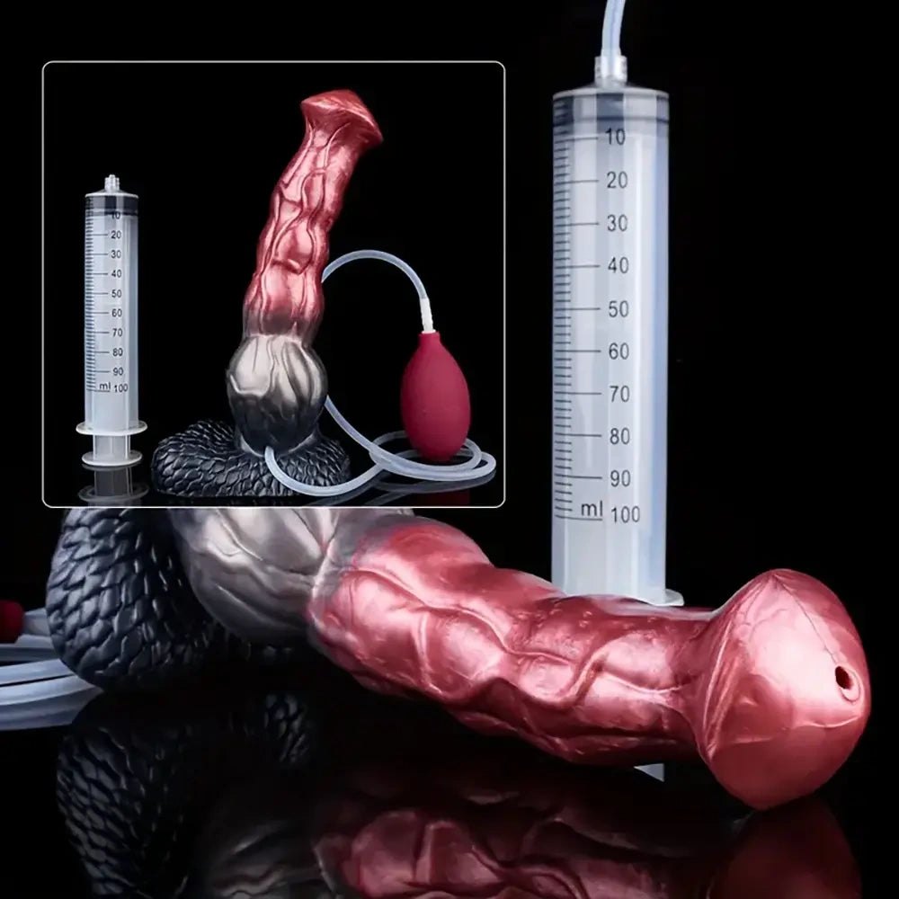 Ombre knotted horse-style silicone dildo, photo 2