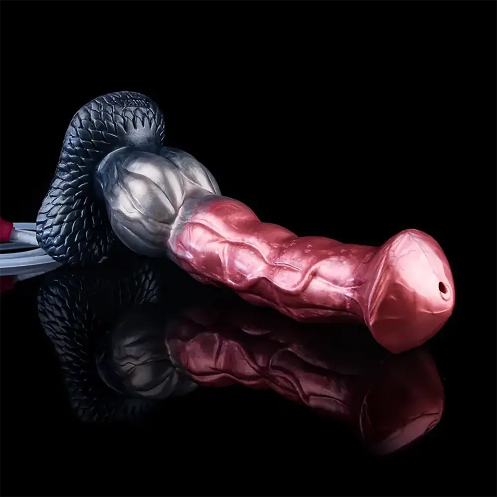 Ombre knotted horse-style silicone dildo, photo 4