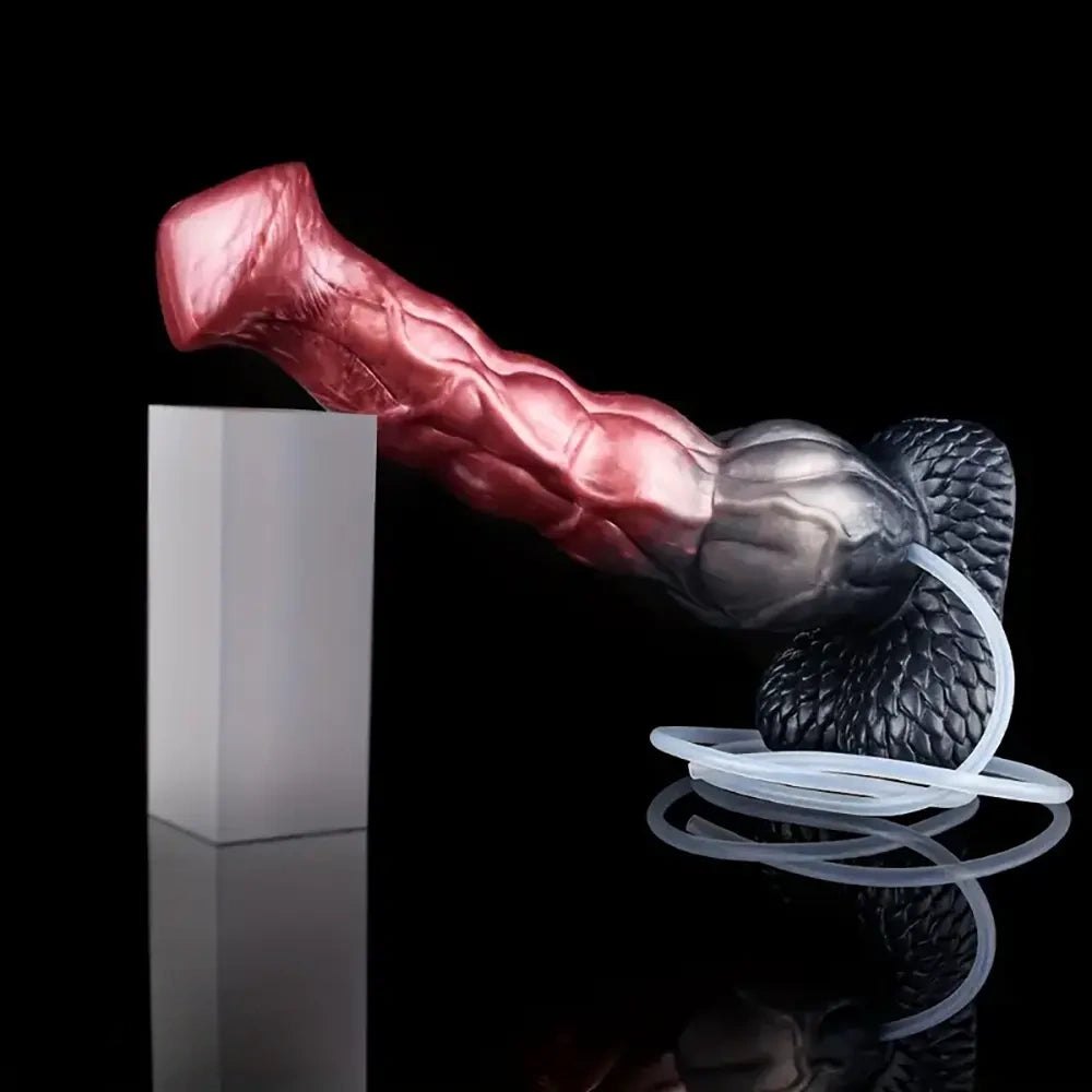 Ombre knotted horse-style silicone dildo, photo 8