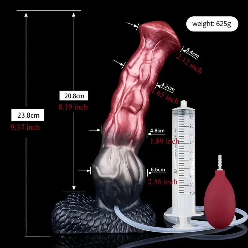 Ombre knotted horse-style silicone dildo, photo 9