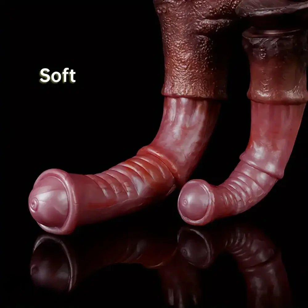 Knotted ribbed silicone horse dildo, photo 11