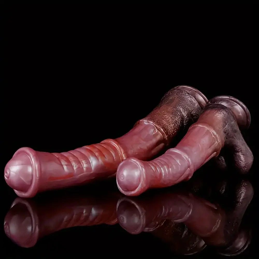 Knotted ribbed silicone horse dildo, photo 6