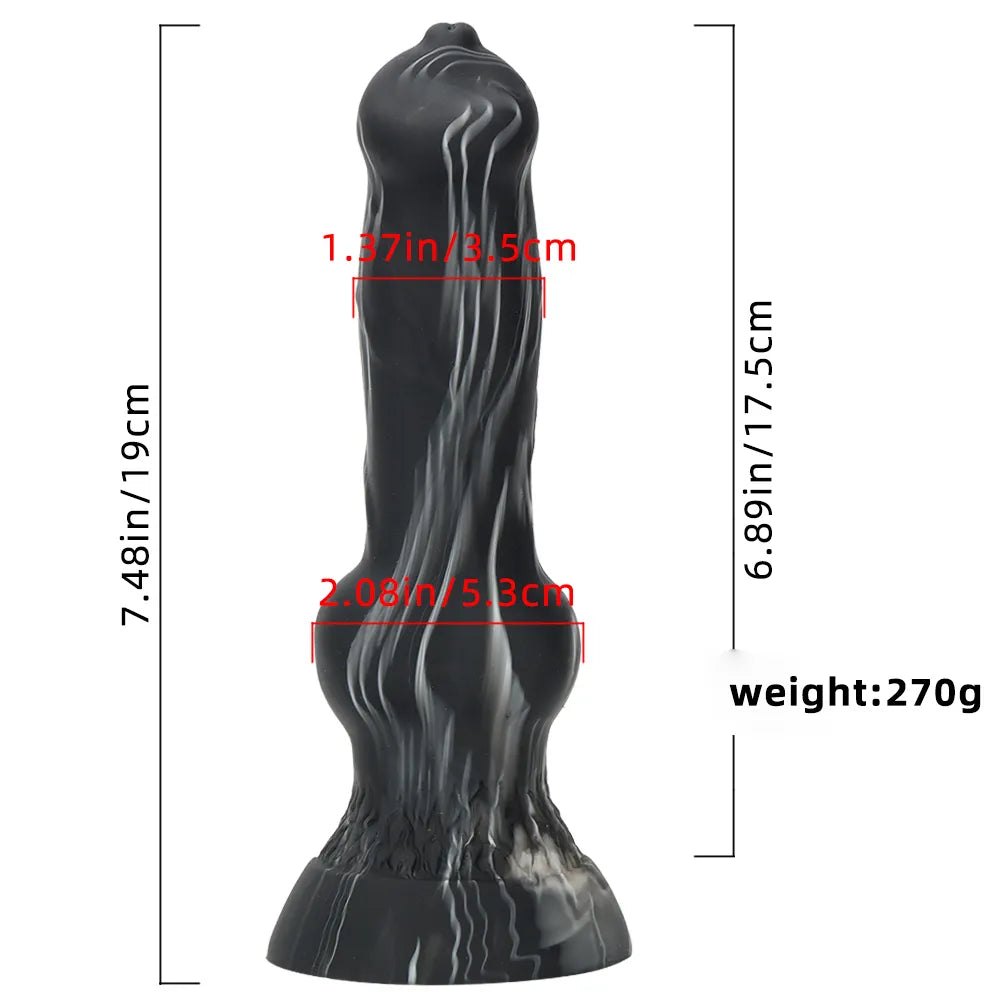 #2 knotted animal-style silicone dildo with suction cup base