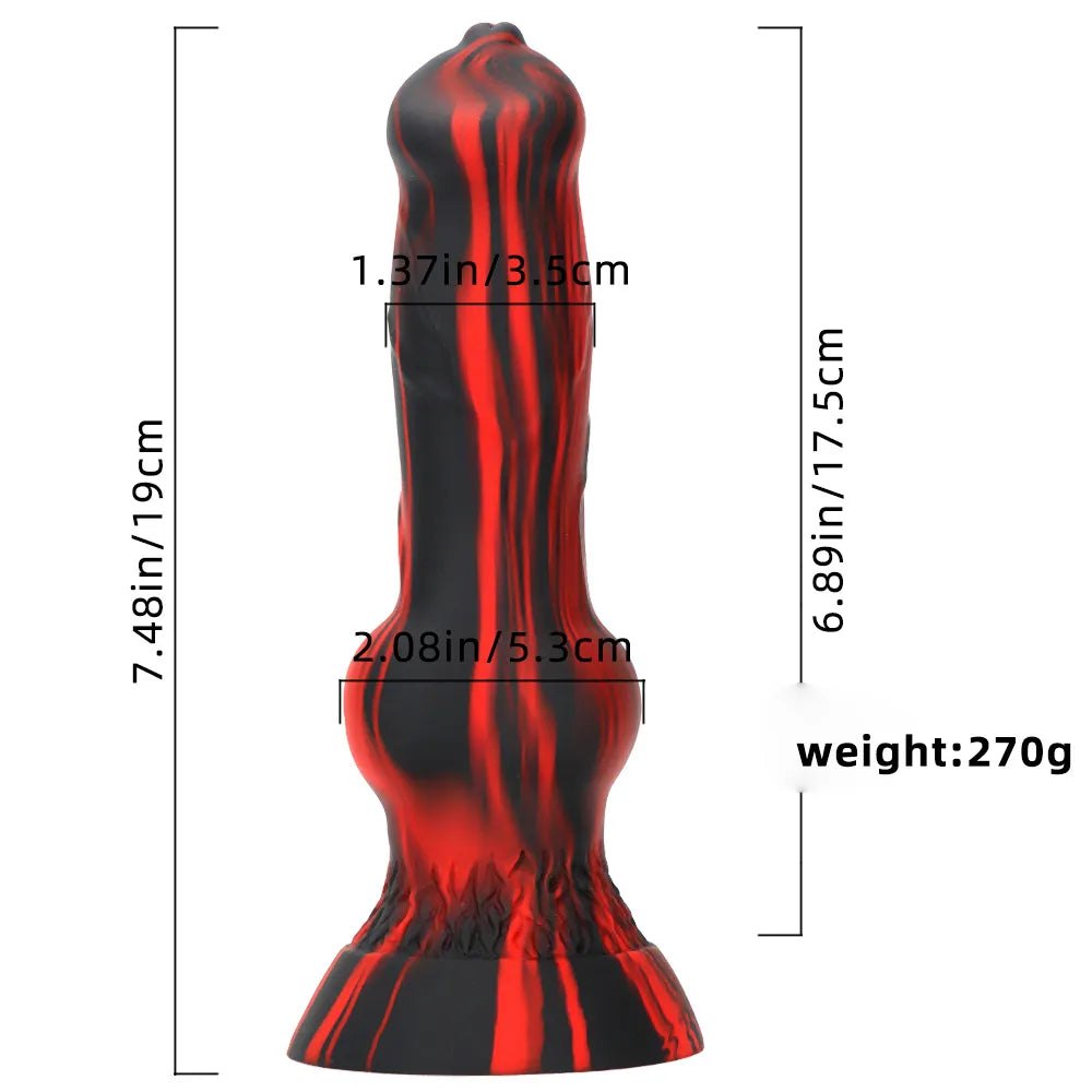 #3 knotted animal-style silicone dildo with suction cup base