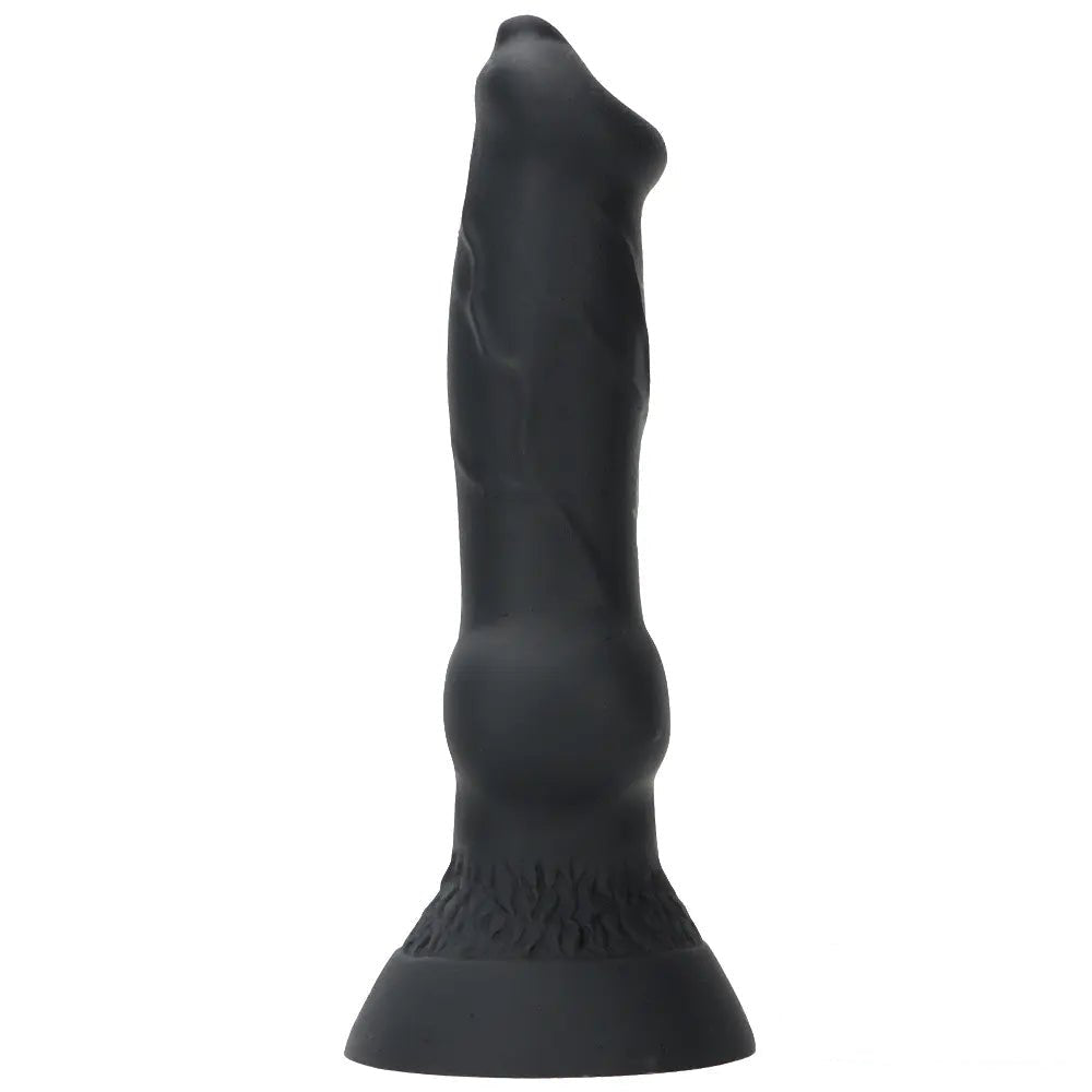 Knotted animal-style silicone dildo with suction cup base, photo 13