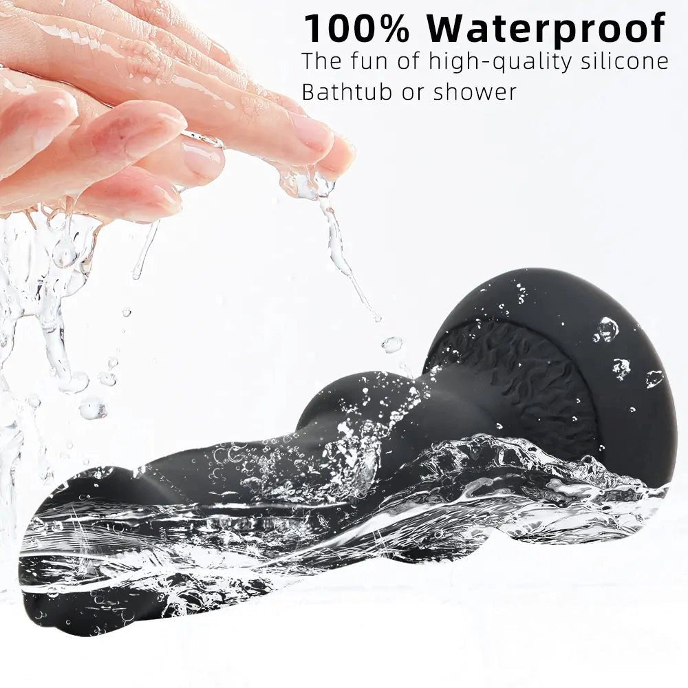 Knotted animal-style silicone dildo with suction cup base, photo 7