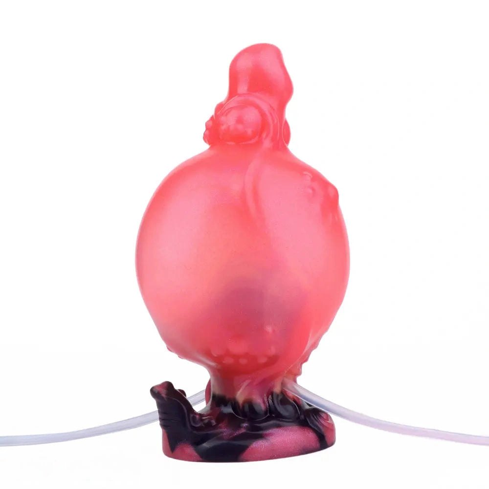 Red knotted silicone fantasy dildo, photo 5