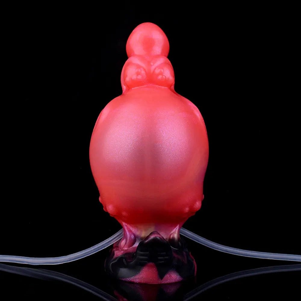Red knotted silicone fantasy dildo, photo 7