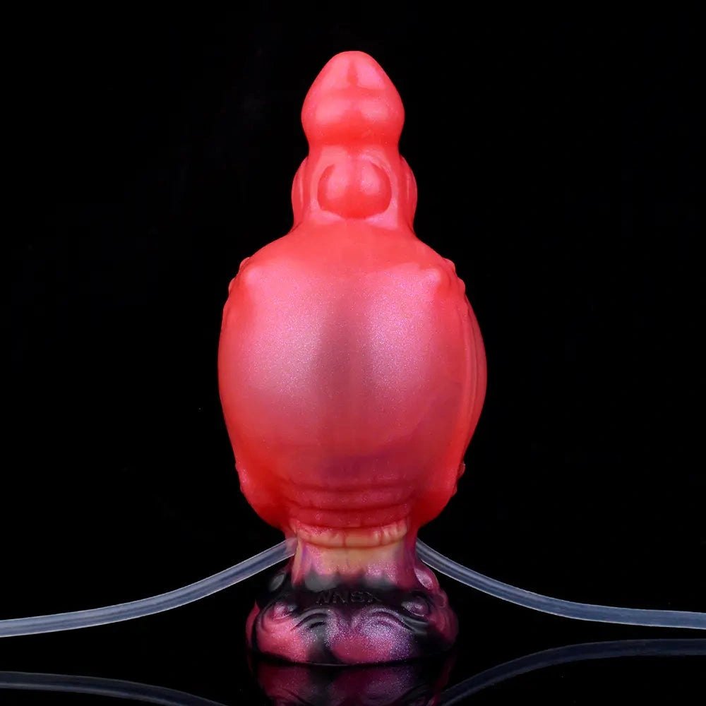 Red knotted silicone fantasy dildo, photo 9
