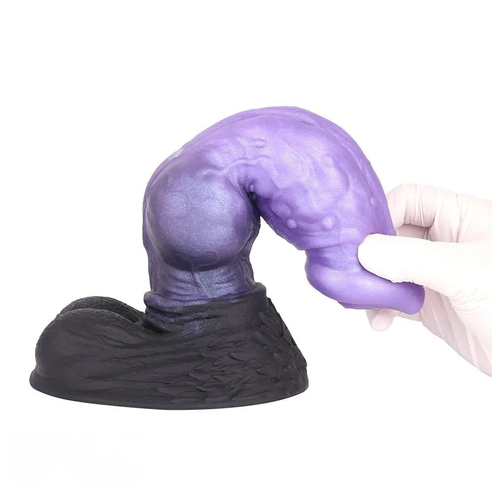 Purple and blue ombre knotted monster fantasy dildo, photo 11