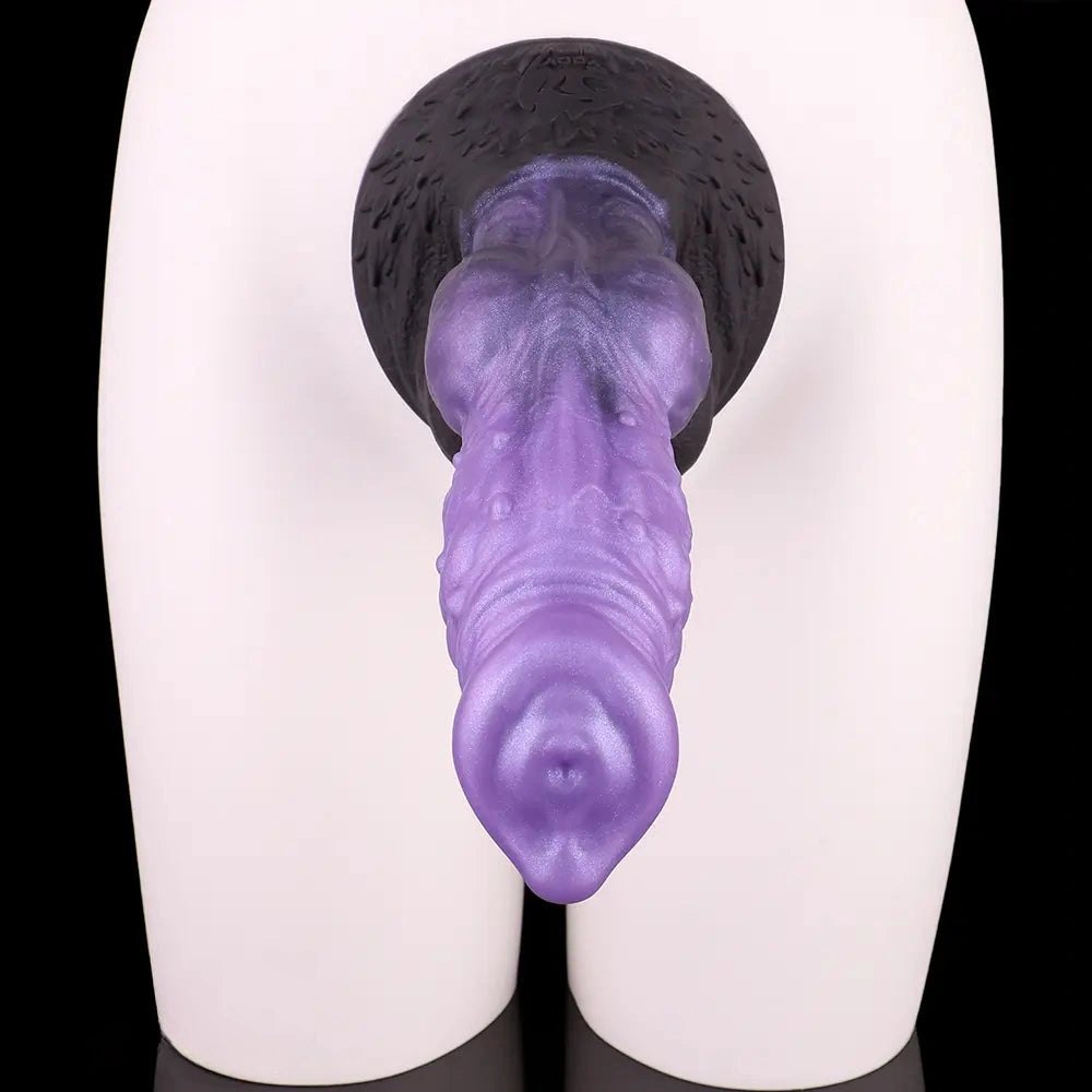 Purple and blue ombre knotted monster fantasy dildo, photo 13