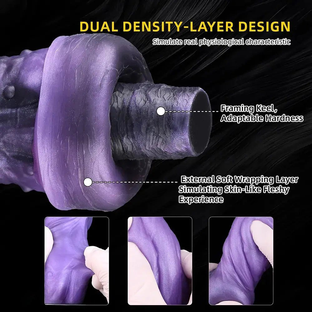 Purple and blue ombre knotted monster fantasy dildo, photo 3