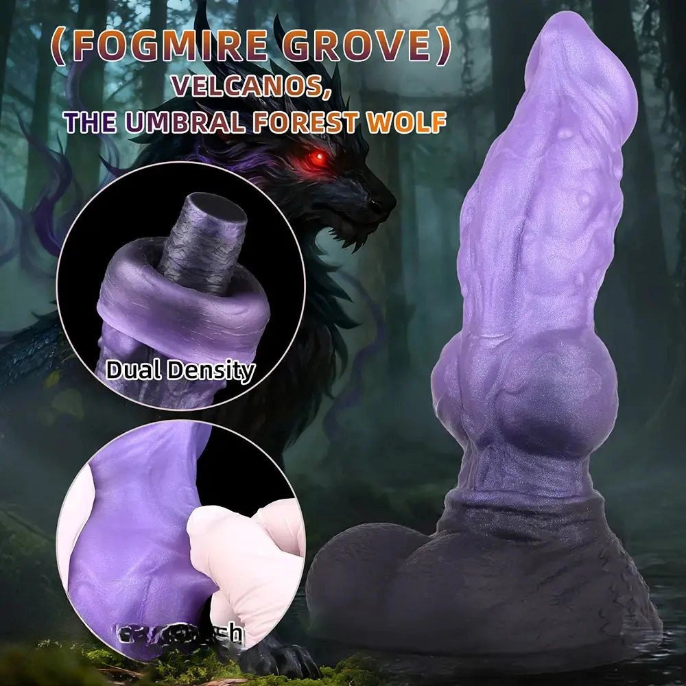 Purple and blue ombre knotted monster fantasy dildo, photo 4