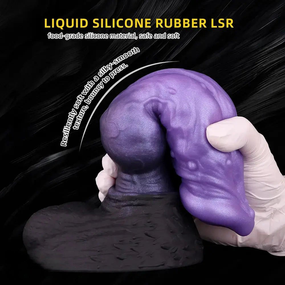 Purple and blue ombre knotted monster fantasy dildo, photo 6
