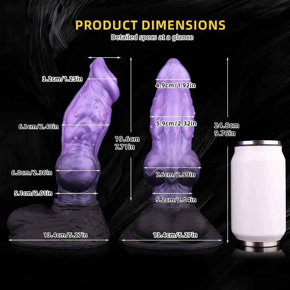 Purple and blue ombre knotted monster fantasy dildo, photo 8