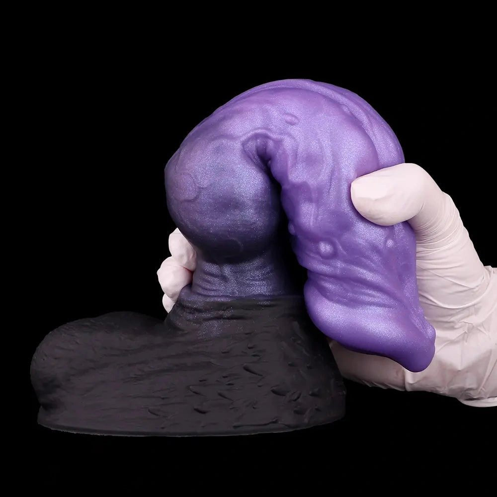 Purple and blue ombre knotted monster fantasy dildo, photo 9