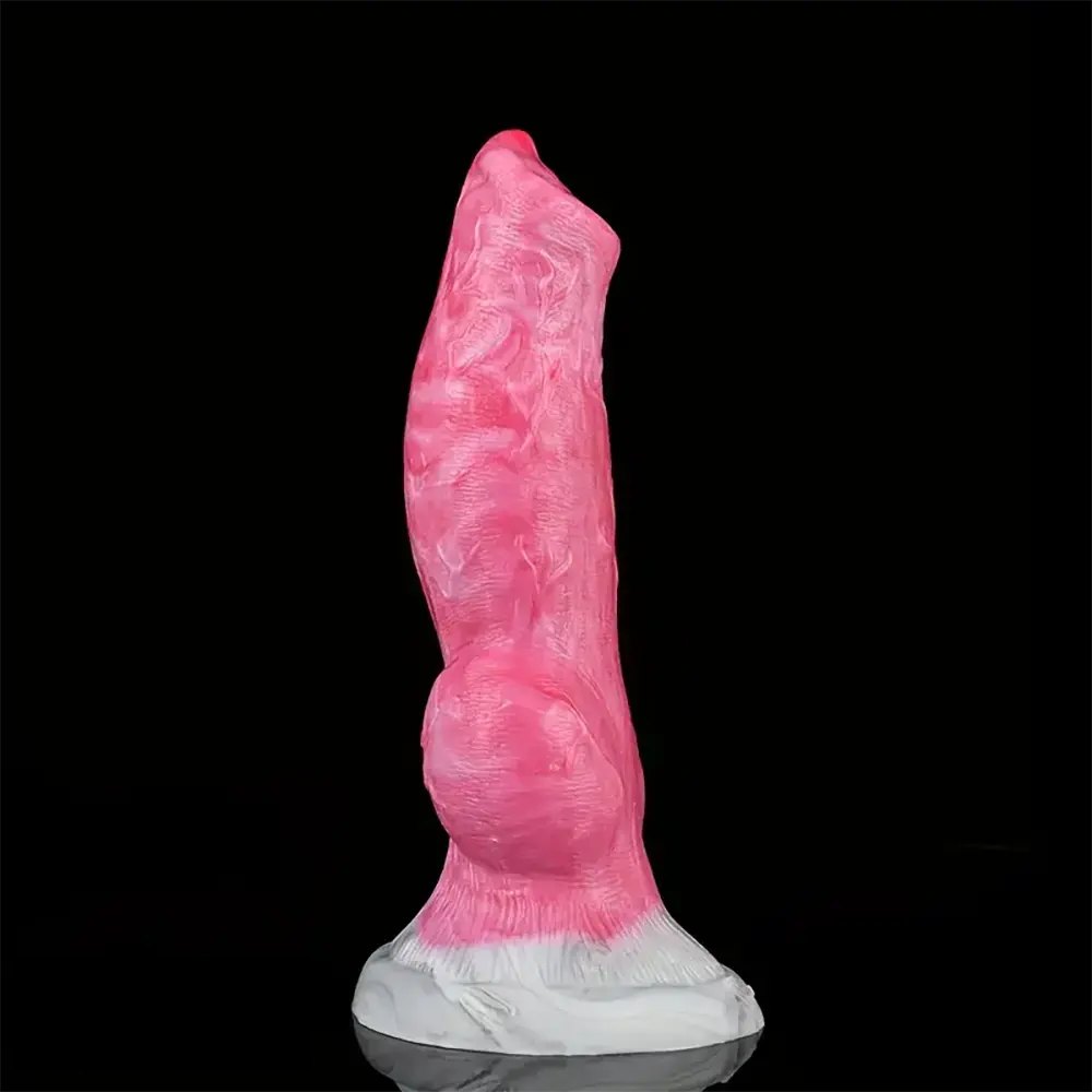 Marbled silicone knotted animal dildo, photo 1