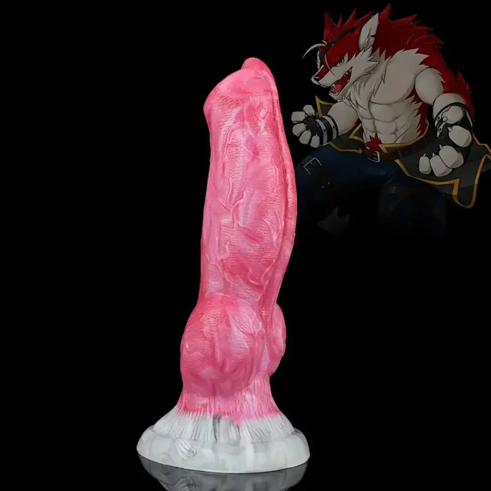 Marbled silicone knotted animal dildo, photo 3