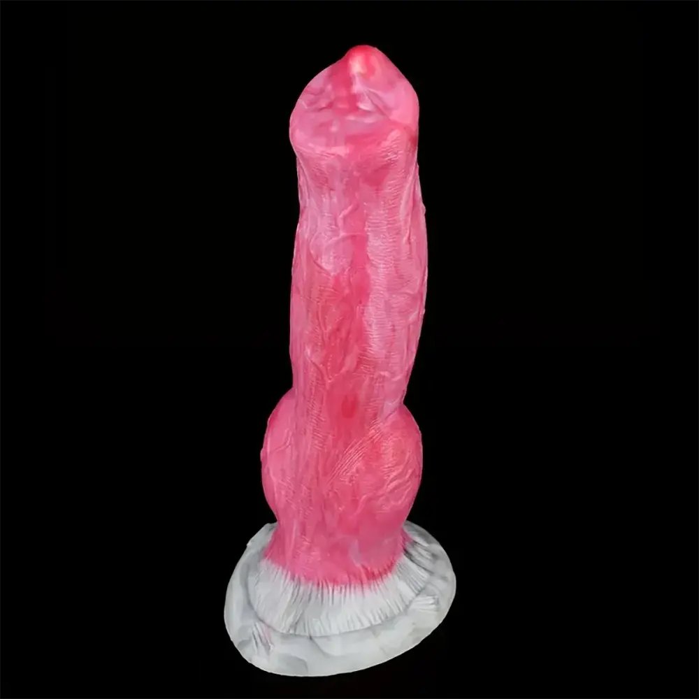Marbled silicone knotted animal dildo, photo 4