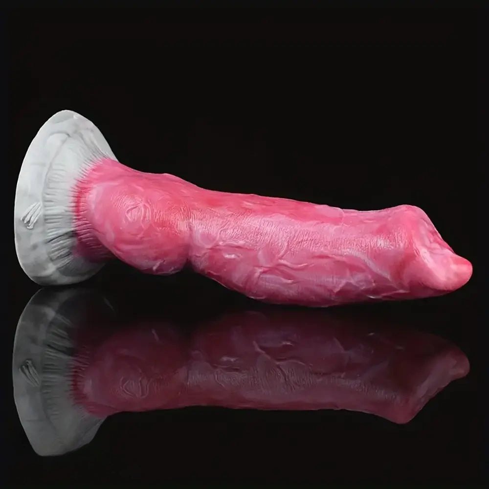Marbled silicone knotted animal dildo, photo 5