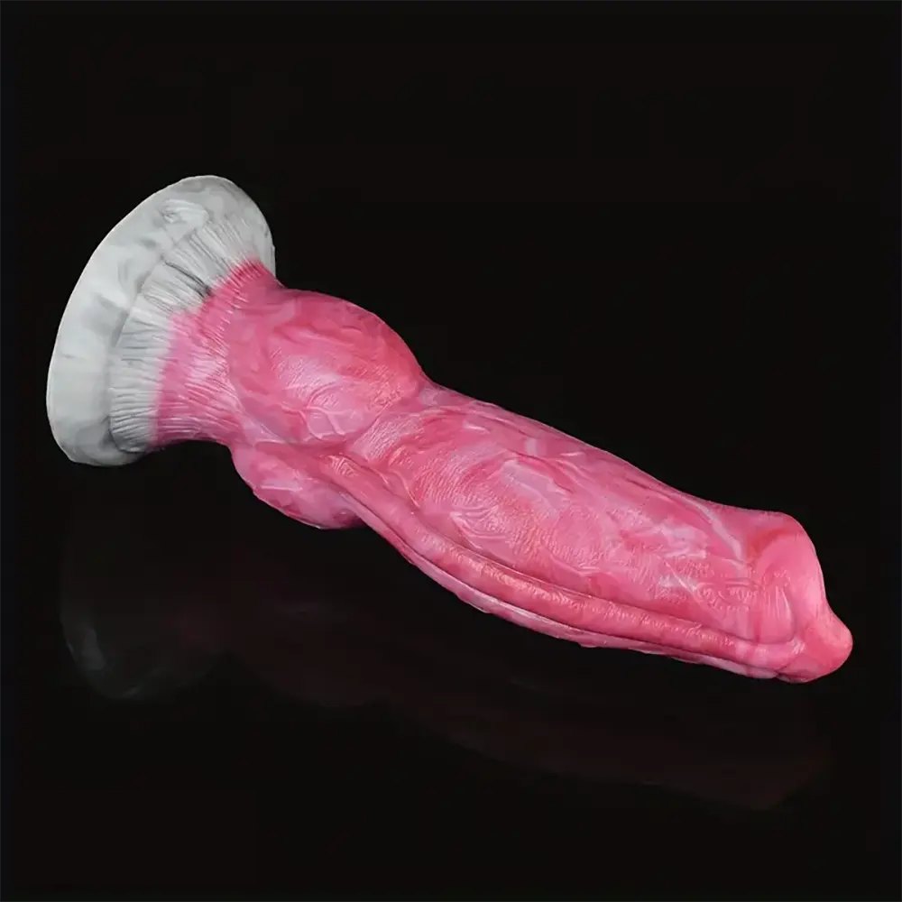 Marbled silicone knotted animal dildo, photo 6