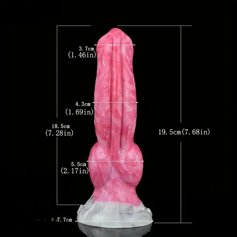Marbled silicone knotted animal dildo, photo 7