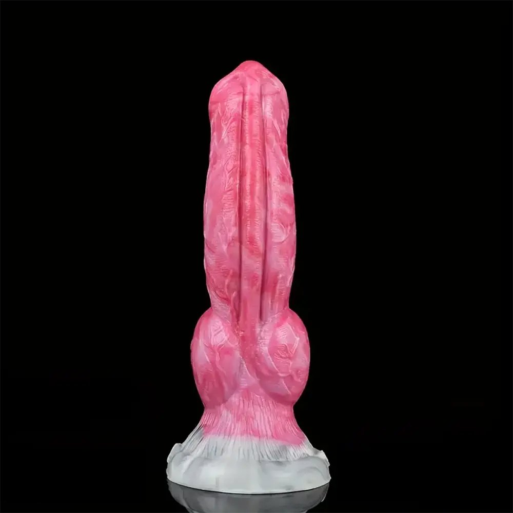Marbled silicone knotted animal dildo, photo 8