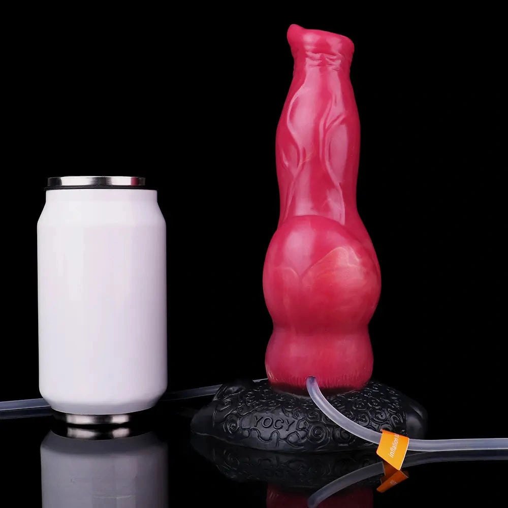 Red knotted silicone animal dildo, photo 8