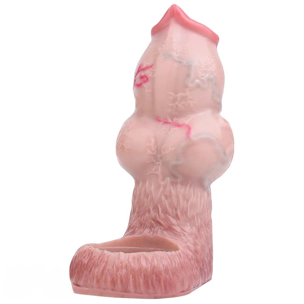 Flesh tone knotted silicone animal dildo, photo 1