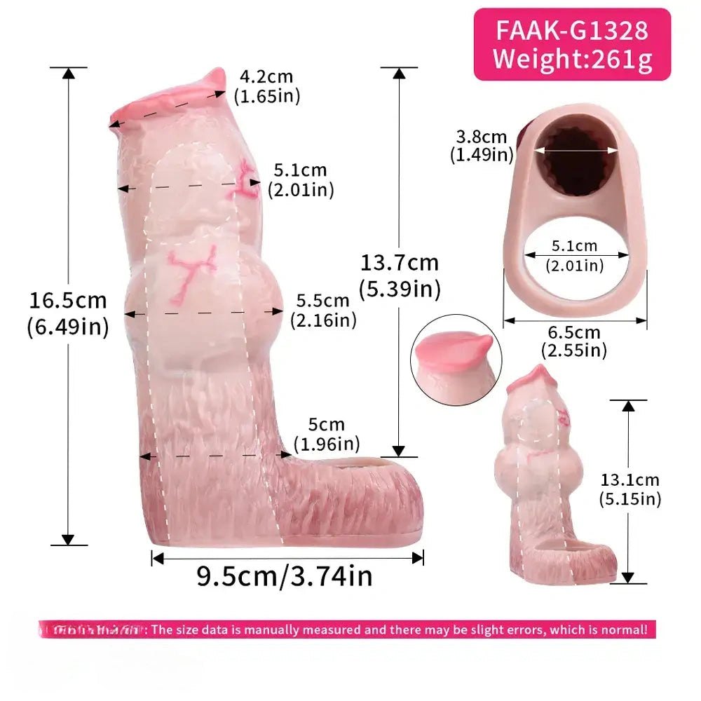 Flesh tone knotted silicone animal dildo, photo 12
