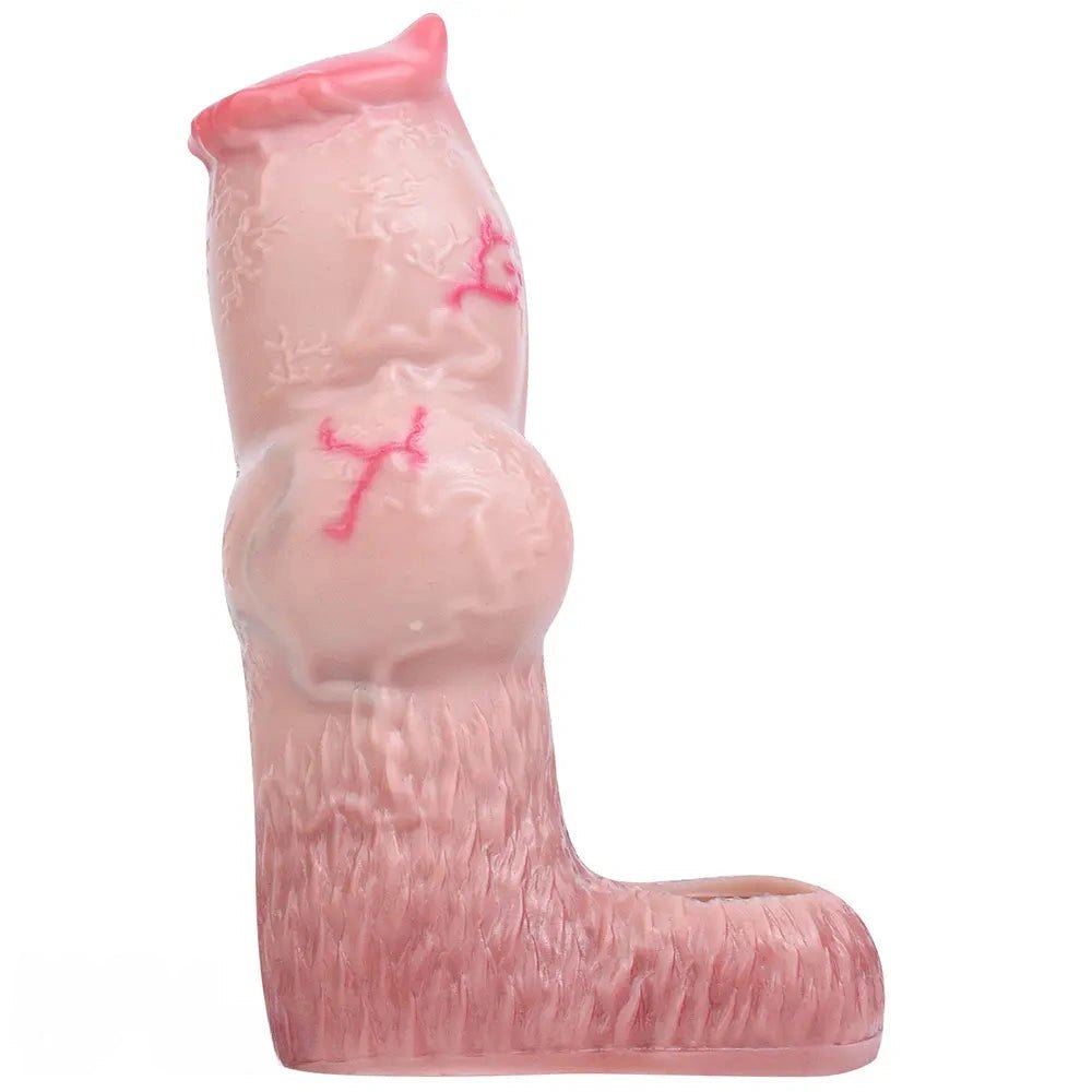 Flesh tone knotted silicone animal dildo, photo 14