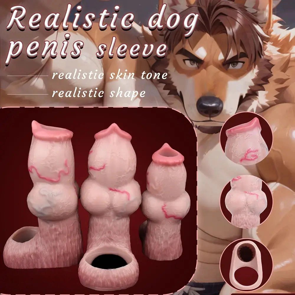Flesh tone knotted silicone animal dildo, photo 3