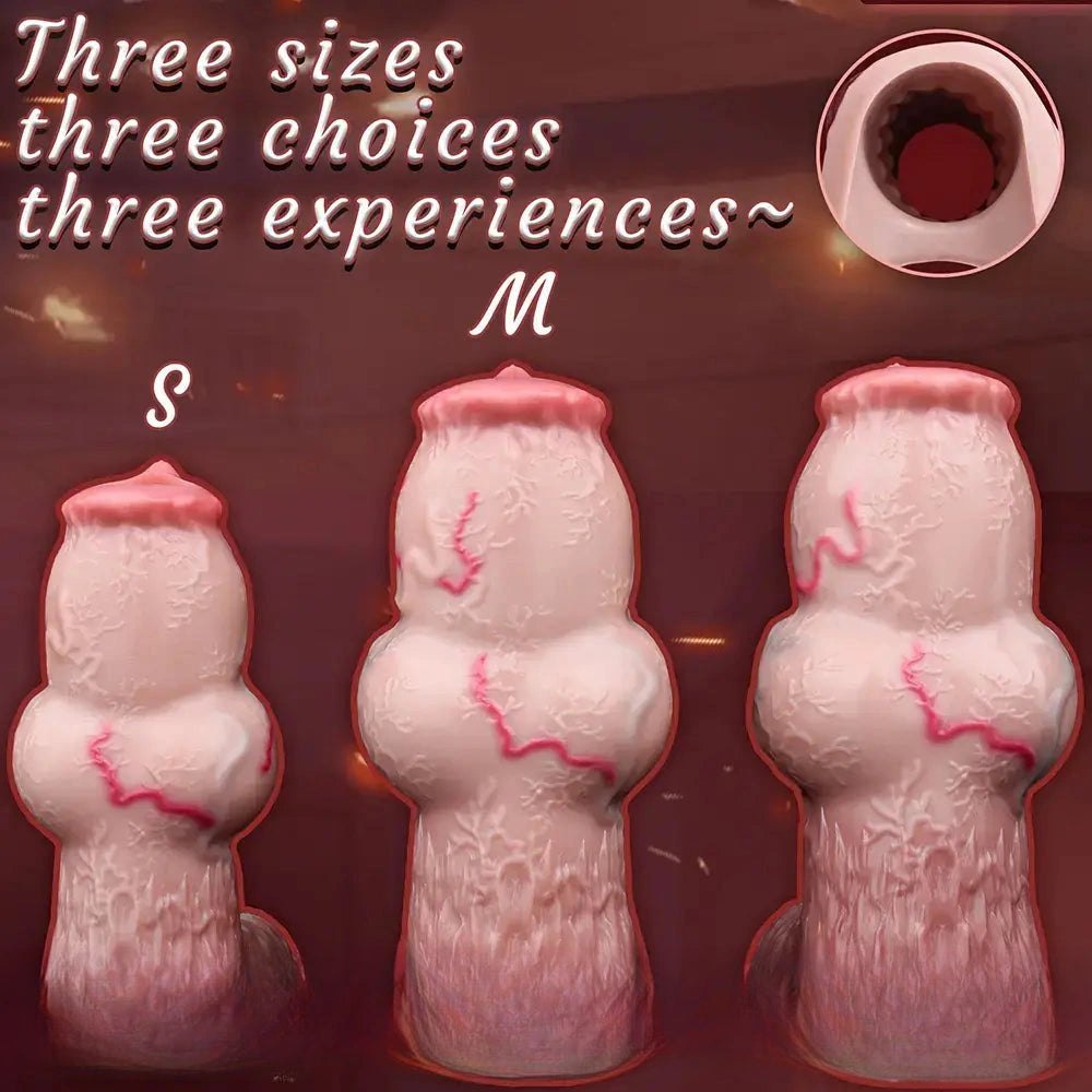 Flesh tone knotted silicone animal dildo, photo 5