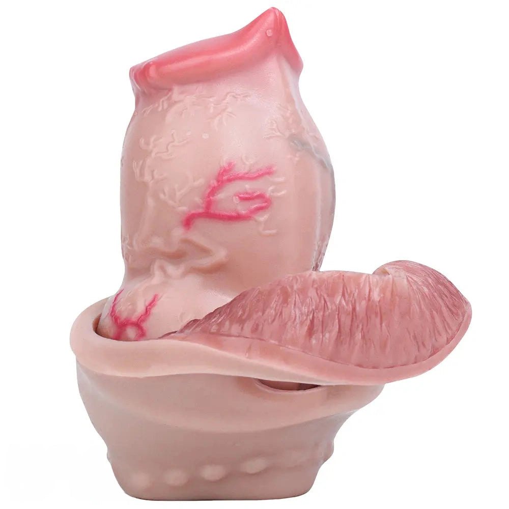 Flesh tone knotted silicone animal dildo, photo 9