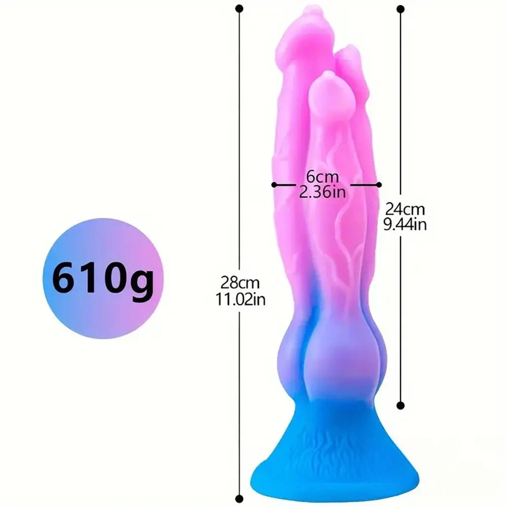 #2 knotted silicone animal fantasy dildo with suction cup base