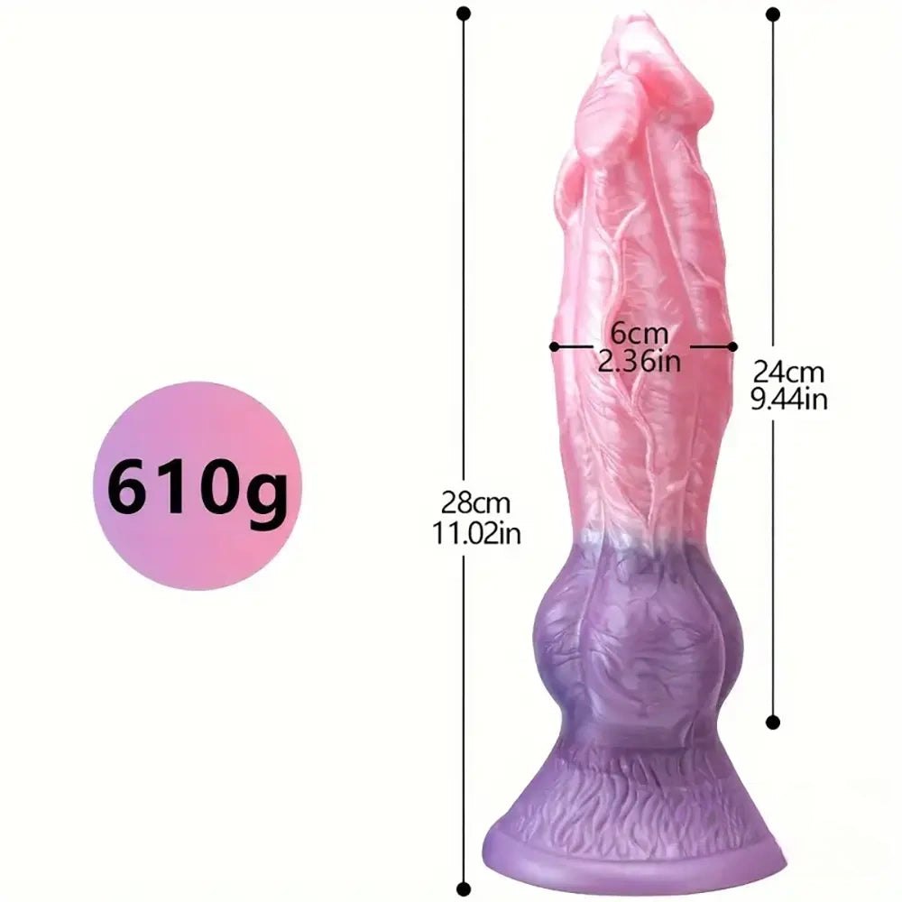 #3 knotted silicone animal fantasy dildo with suction cup base