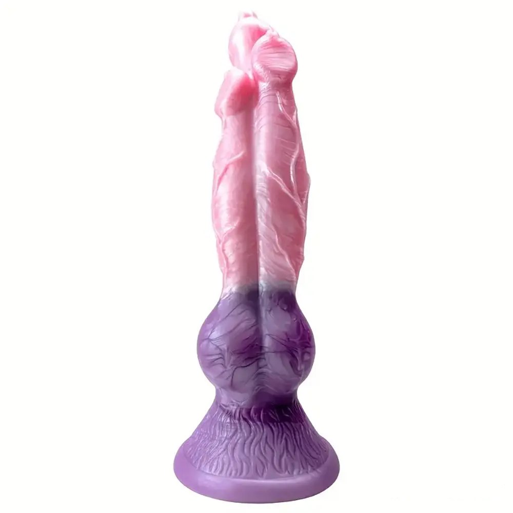 Knotted silicone animal fantasy dildo with suction cup base, photo 11
