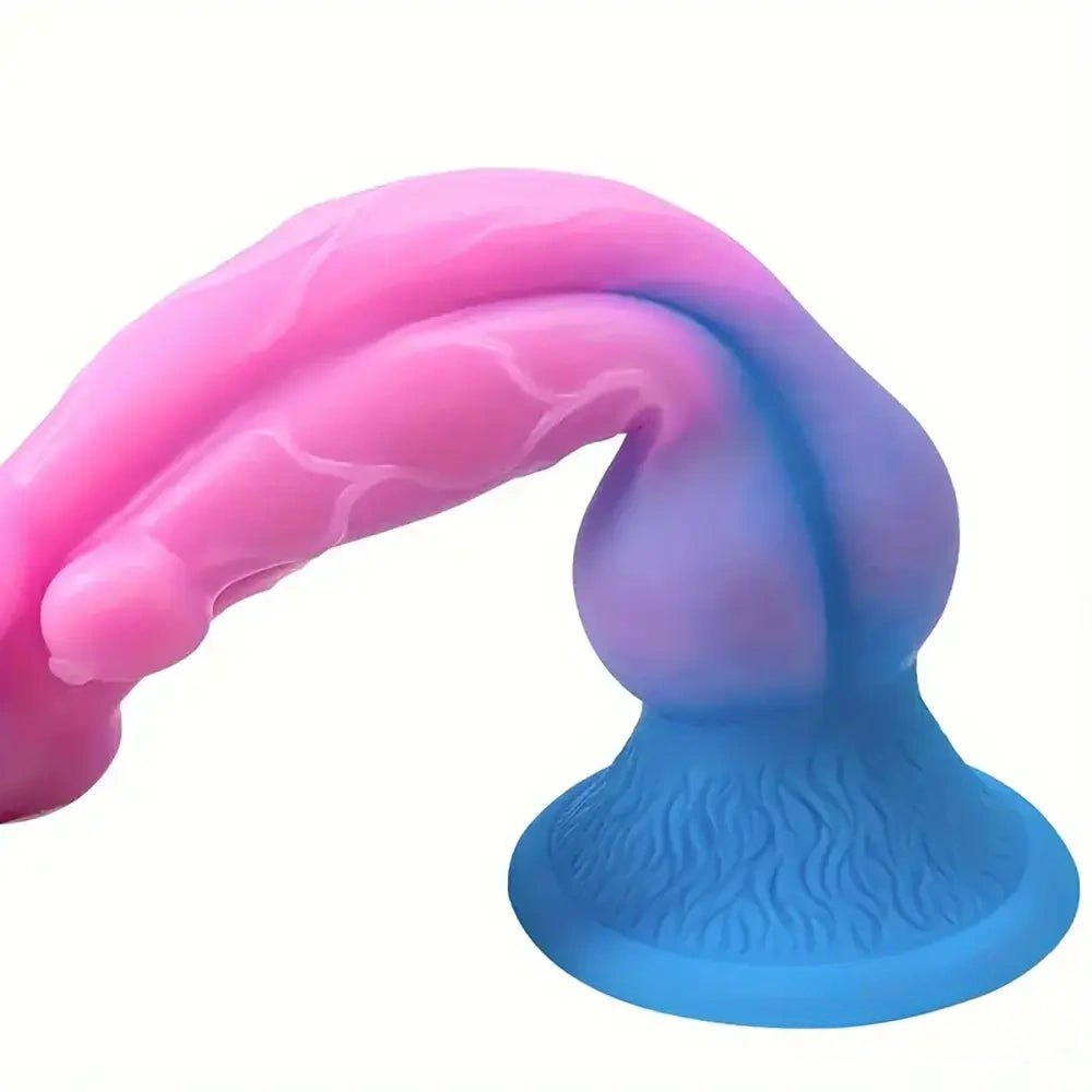 Knotted silicone animal fantasy dildo with suction cup base, photo 4