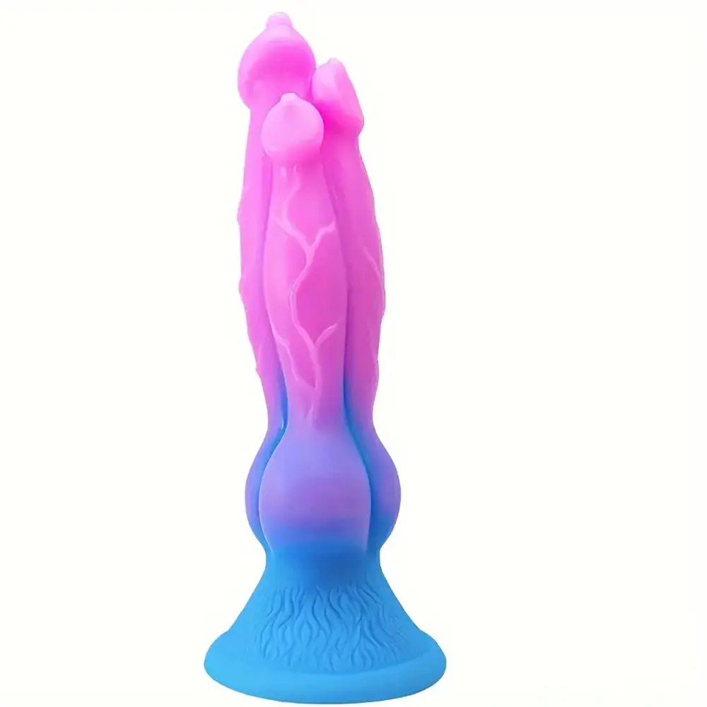 Knotted silicone animal fantasy dildo with suction cup base, photo 8